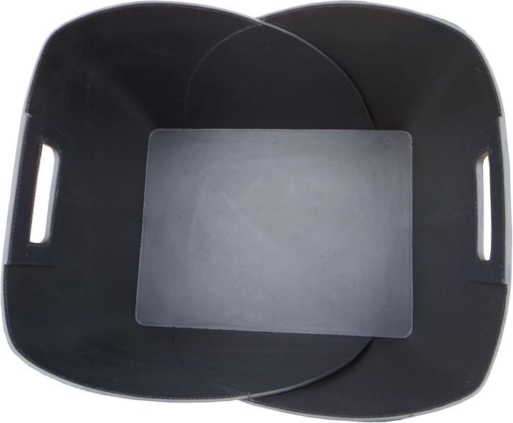 TermaTech Holzkorb Umschlag Lederkorb schwarz aus recyceltem Leder