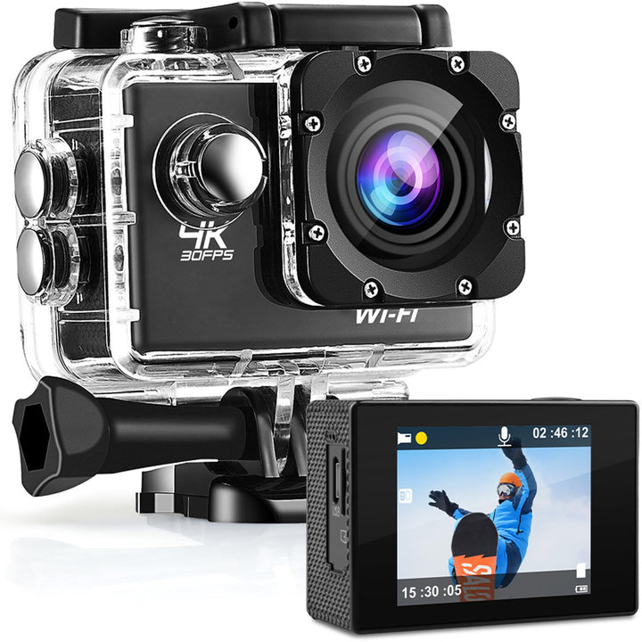 Strex Action Cam 4K 16MP - 60FPS / 30M Wasserdicht/WiFi - Inklusive Zubehör - Action Kamera - Unterw