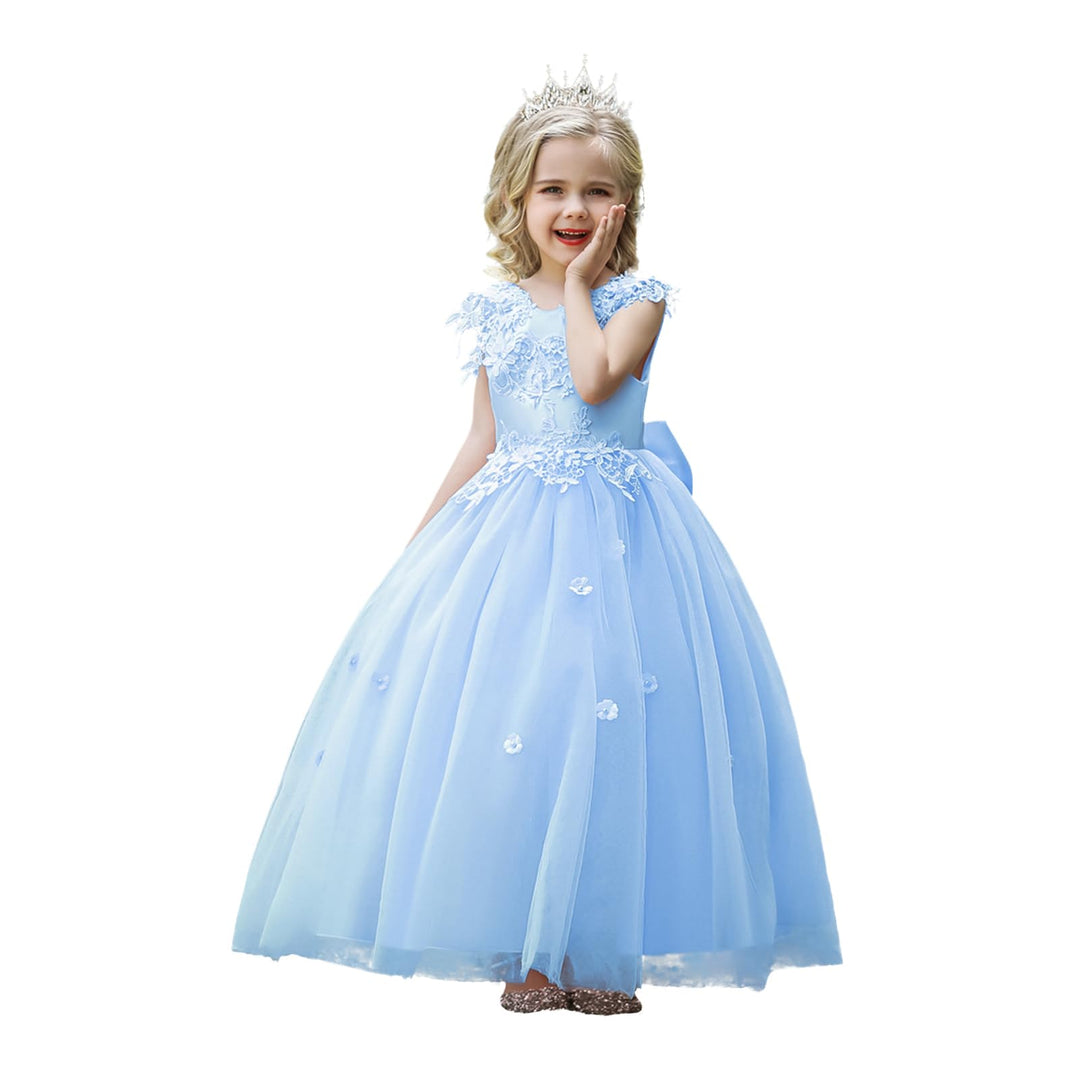 LOLANTA Festliches Kleid Mädchen, Prinzessin Kleider Mädchen Hochzeit, Rosa/Weiss/Blaues Tüllkleid f