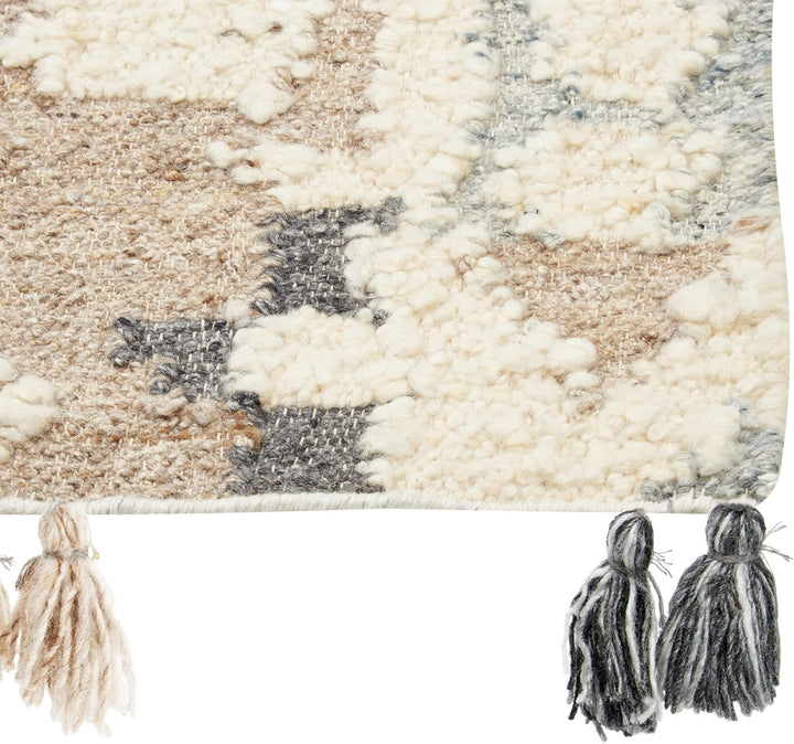 Kelim-Teppich Wolle bunt 160 x 230 cm handgewebt geometrisches Muster Mrgavet
