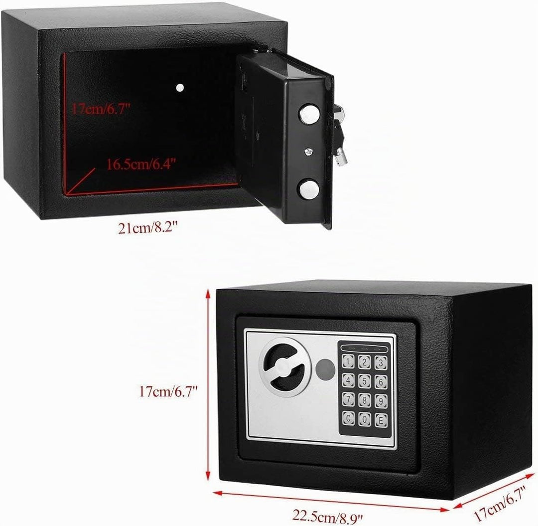 Himimi® Feuerfest Tresor, Wasserdichter Klein Elektronischer Safe, 2 x Dringend Schlüssel &amp; Befestig