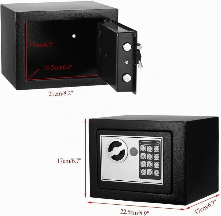 Himimi® Feuerfest Tresor, Wasserdichter Klein Elektronischer Safe, 2 x Dringend Schlüssel &amp; Befestig