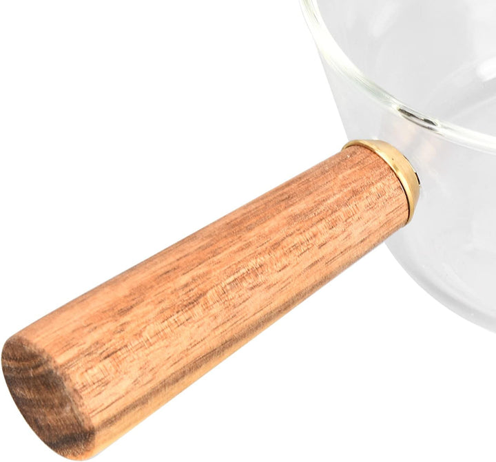 Milchtopf aus Borosilikatglas mit V-förmigem Ausguss, Antihaftbeschichtet, 400ml, Messbecher, Aufsch