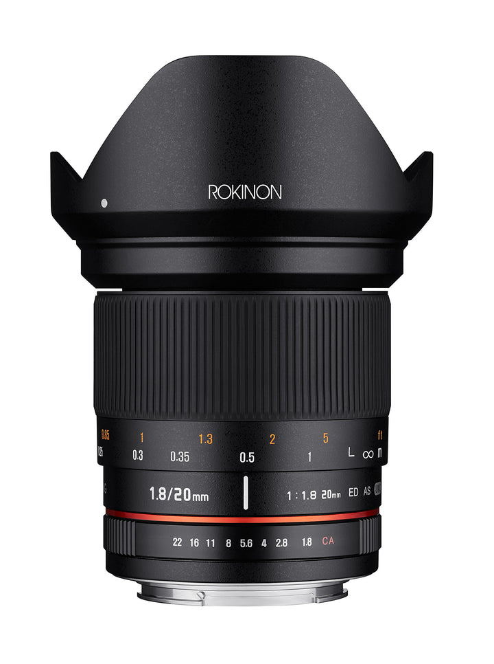 Rokinon 20 mm f/1.8 AS ED UMC Weitwinkelobjektiv mit integriertem AE-Chip für Nikon, Nikon