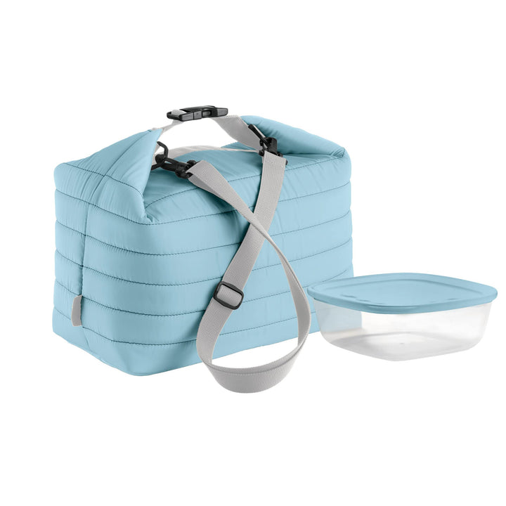Guzzini - On The Go, Grosse Thermotasche M/Frischhaltedose Handy -Hellblau Matt, (Bag) 30 x 18 x h30