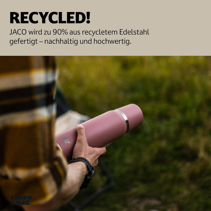 Campo Libre. Jaco® Thermoskanne 1L, 750ml, 500ml I Thermos mit Becher I Unsere Thermosflasche mind.