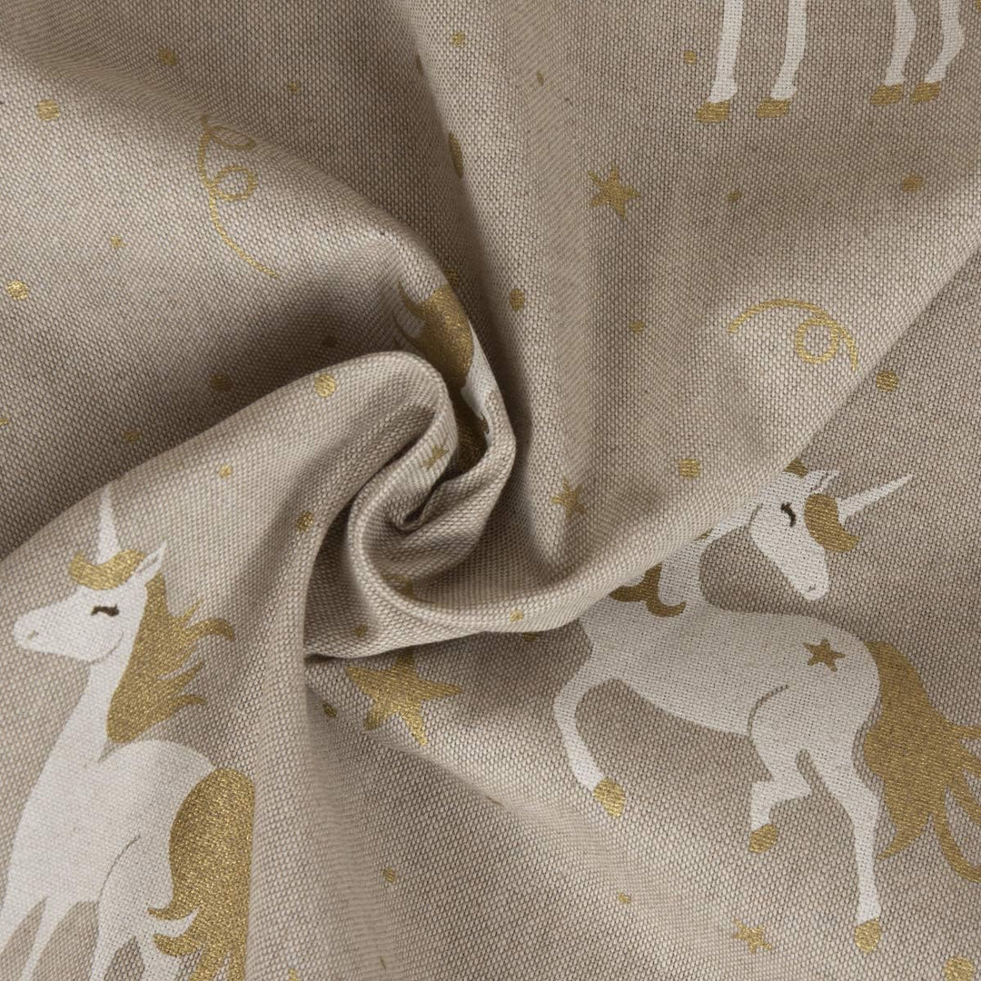 SCHÖNER LEBEN. Zugluftstopper Einhörner Natur weiss Gold div. Grössen, Auswahl:130cm Länge ca. 130x1