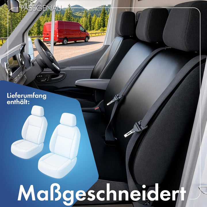Walser Transporter Sitzbezüge Auto kompatibel mit Mercedes-Benz Citan W415, 2 Einzelsitze vorne, Aut