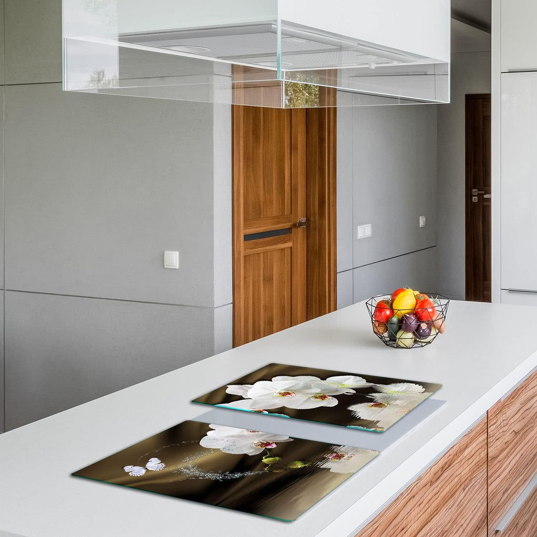 TMK | Herdabdeckplatten ceranfeld 2 Teilig 40x52 cm | Ceranfeldabdeckung Küche Elektroherd Induktion