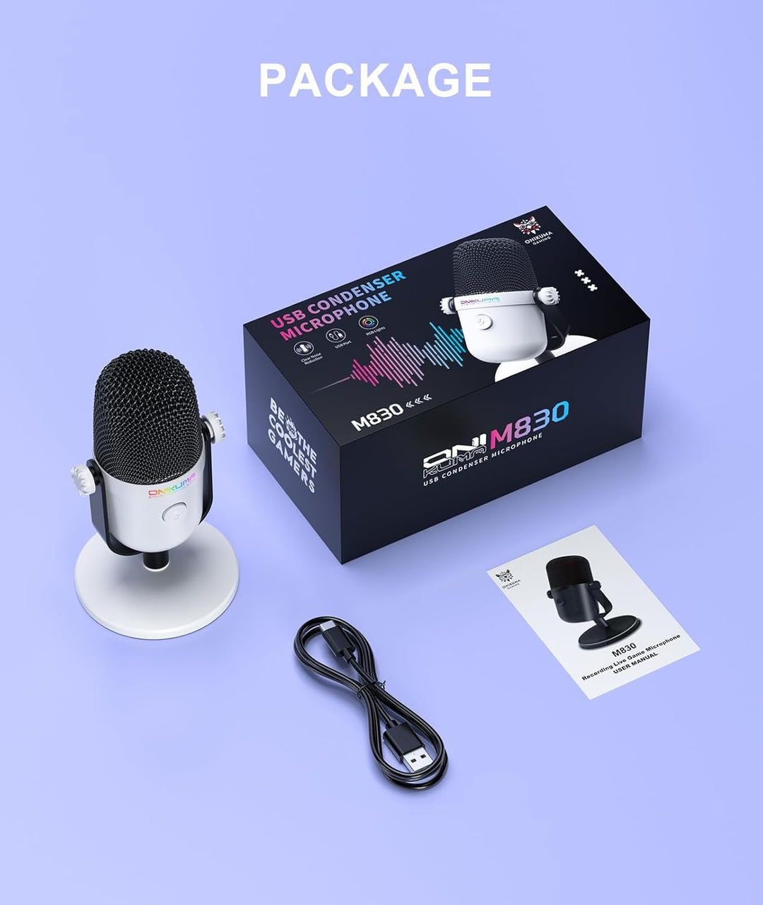 Gaming-Mikrofon mit Geräuschunterdrückung & Stummschalttaste, USB-Kondensatormikrofon für Streaming/