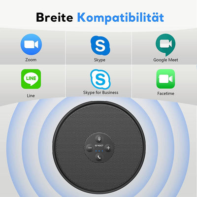 EMEET M1A Konferenzlautsprecher mit Geräuschreduzierung 360° Dual mikrofon, Plug & Play, Zoom Zertif