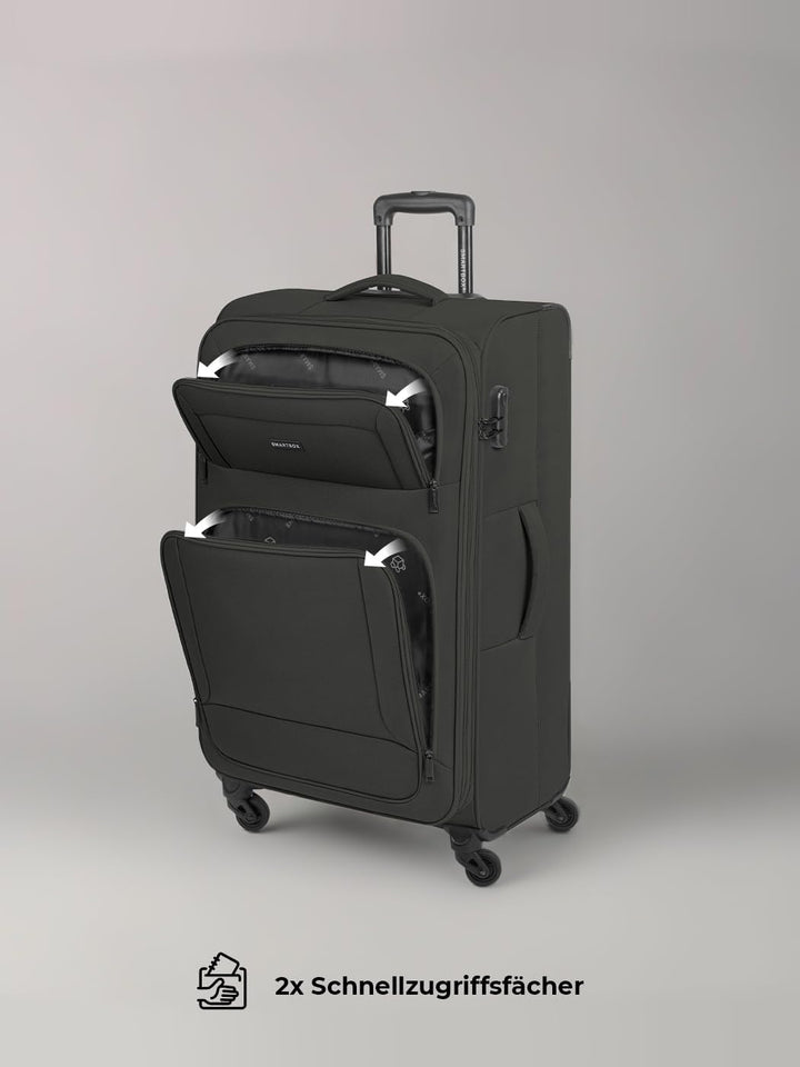 SMARTBOX Weichgepäck Koffer-Set 3-teilig für Damen & Herren | leichte & stabile Reise-Trolleys, hoch