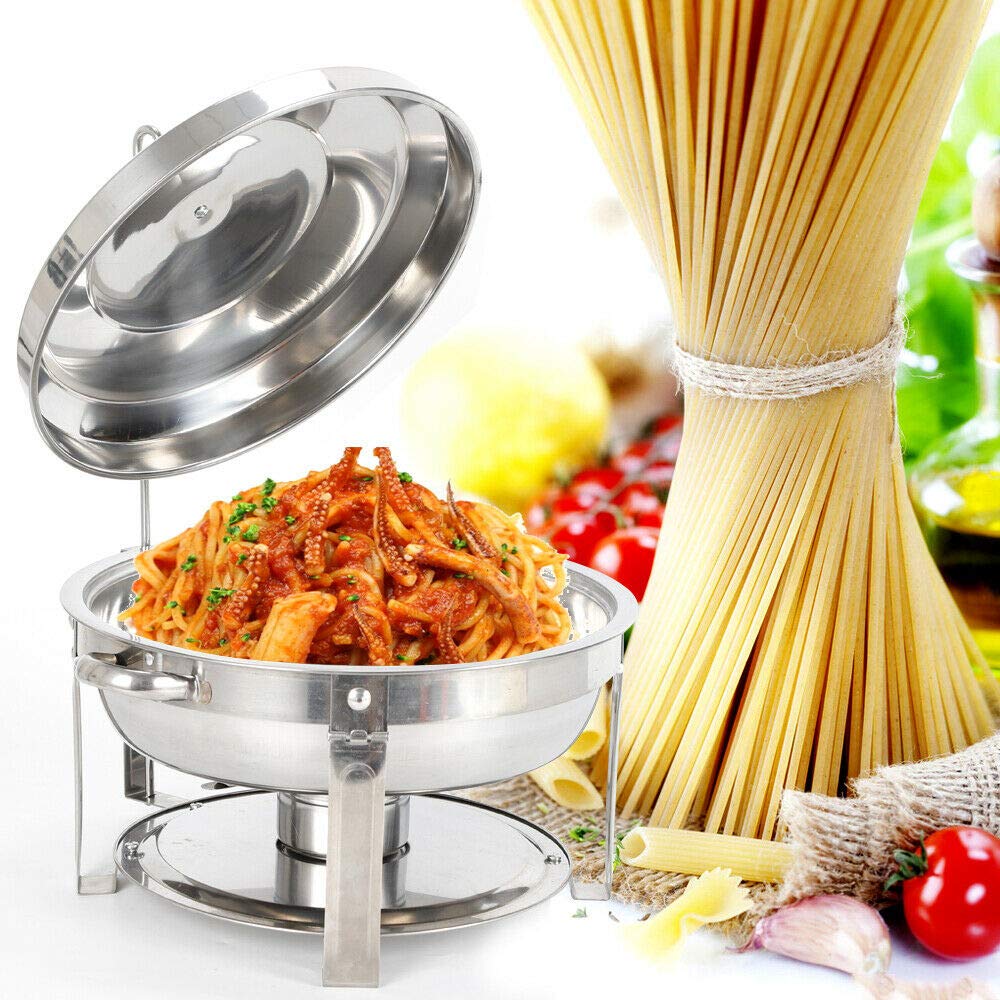 7.5L Runder Chafing Dish Standfuss Durchmesser 360 mm Edelstahl Speisenwärmer Suppen Chafing Dish Bu