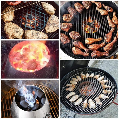 GFTIME BBQ Whirlpool für Kugelgrills Weber 57cm, 68CM Weber Smokey Mountain Vortex, Holzkohle Briket