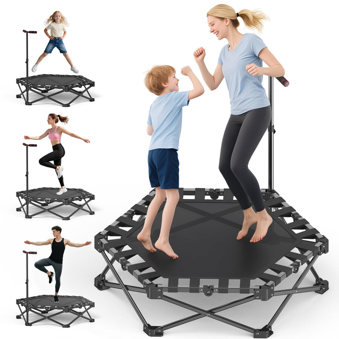 Klappbares Fitness-Trampolin Übung Rebounder 110cm Sechseckiges Trainingstrampolin Octogonales