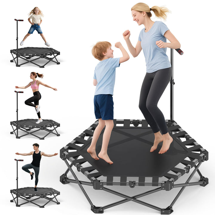 Klappbares Fitness-Trampolin Übung Rebounder 110cm Sechseckiges Trainingstrampolin Octogonales