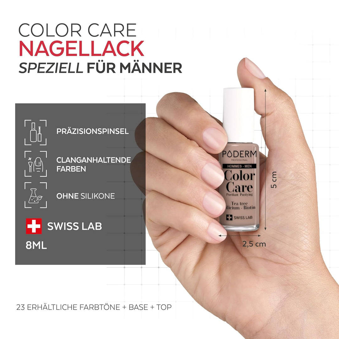 PODERM 2-in-1 Nagelpilz + Nagellack in Nudefarbe, speziell für Herren – Anti-Pilz-Pflege, repariert