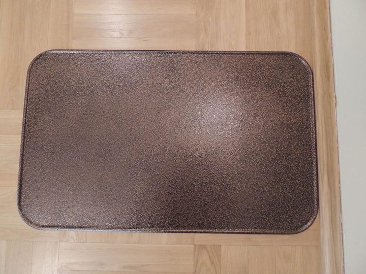 BBQrolling Ofen-Bodenblech, Kaminbodenplatte aus Altmessing, Funkenschutzplatte für Kaminofen (800x6