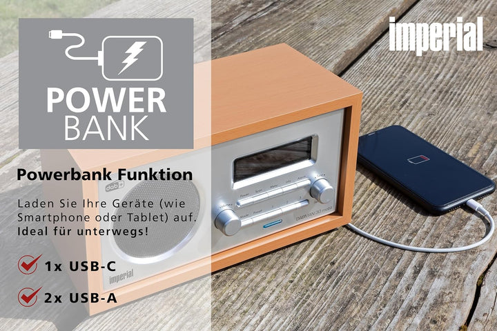 IMPERIAL DABMAN 30 mobil – Tragbares DAB+ Digitalradio & UKW-Radio (Akku, Powerbank, Bluetooth 5.1,