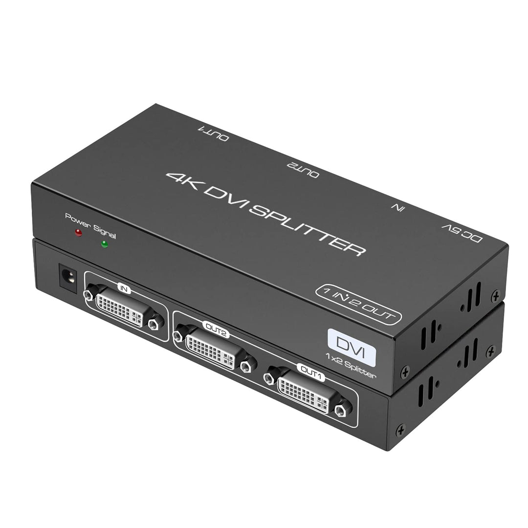 VEDINDUST DVI Splitter mit 2 Ports, der Splitter mit 1 Eingang und 2 Ausgängen unterstützt Auflösung