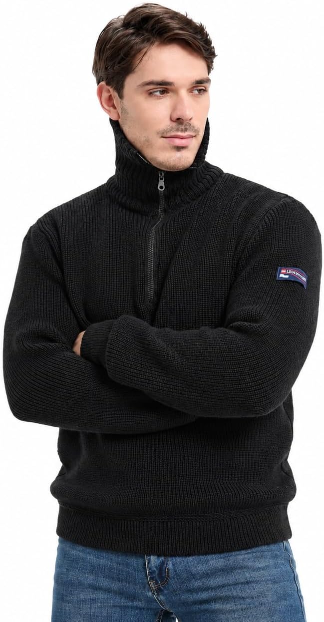 Leuchtfeuer Strickwaren Troyer Commodore Schwarz Pullover Made in Germany (44, schwarz)