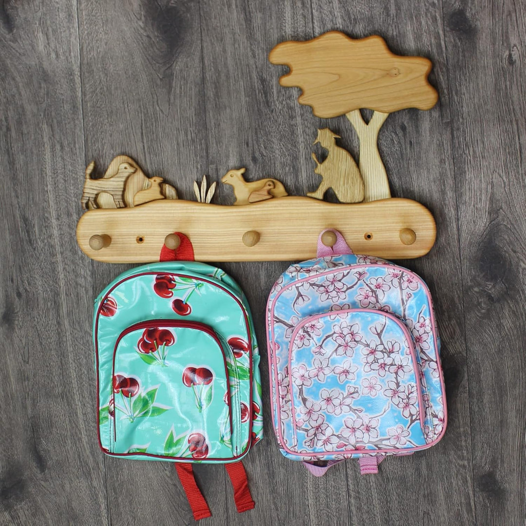 Kindergarderobe aus Holz 5 Haken - Schäfer mit Weidentieren, Kleiderhaken für Kinder, Kinderzimmerde