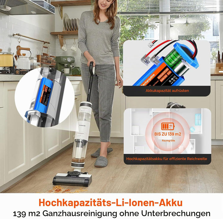 4500mAh/21,6V Nass-Trockensauger Akku für Tineco Floor ONE S3, Floor ONE S3 Breeze Cordless Wet Dry