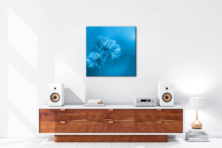 deyoli Zwei Violette Kornblumen Format: 40x40 Effekt: Zeichnung als Leinwandbild, Motiv auf Echtholz