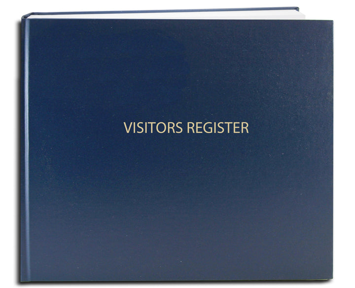 BookFactory® Log-120-Visitor-A-LBT34 Besucherbuch – 120 Seiten, 22,4 x 17,8 cm – blauer Einband, Smy