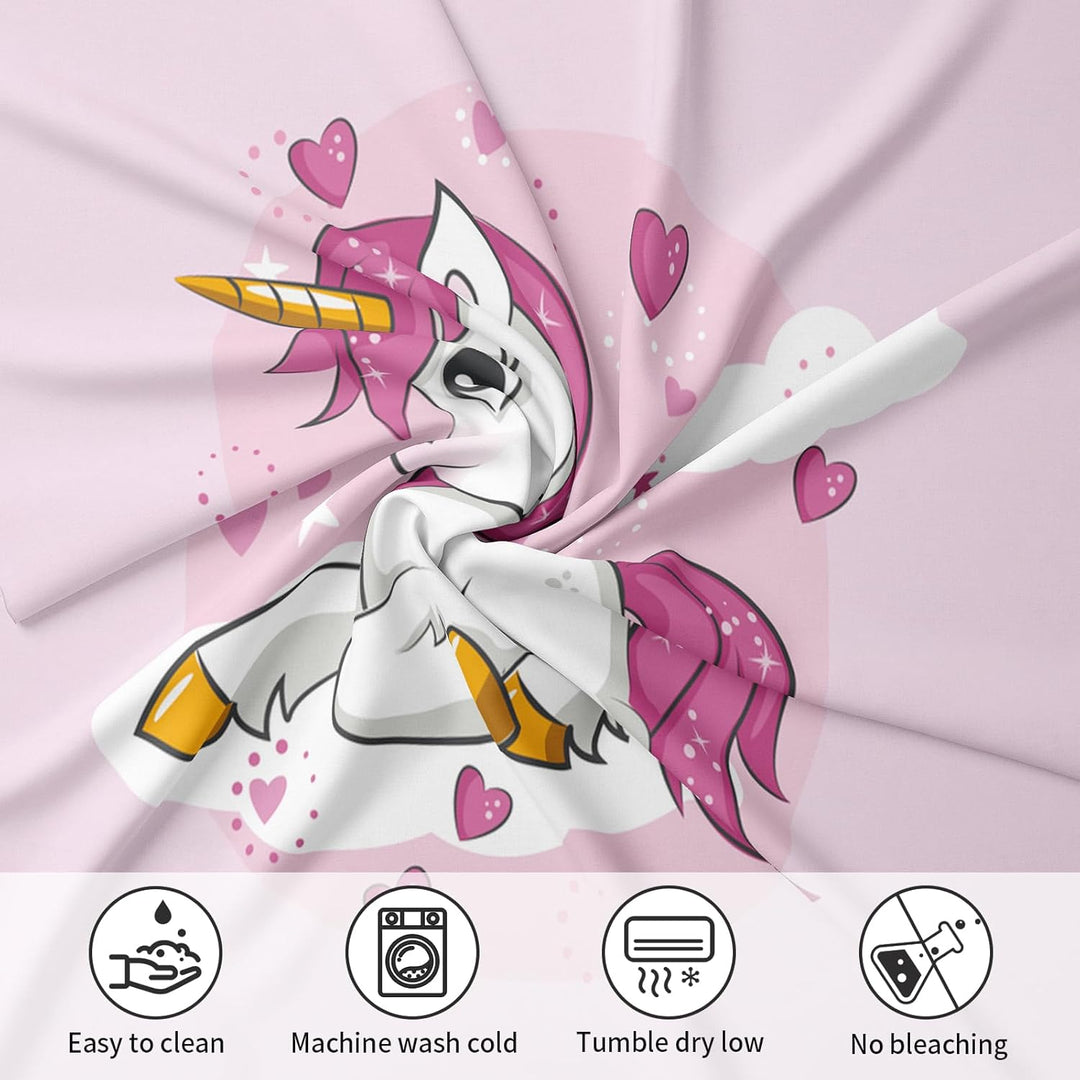 AVJWWD Einhorn Bettwäsche Set Kinder Mikrofaser Bettwäsche Cartoon Einhorn 3D Gedruckt Bettbezug 3 T