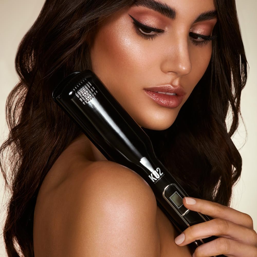 KU2 Cosmetics Haarglätteisen Bold I Extra breite 37 mm Keramik-Platten, LED-Display I 130–220 °C & 4