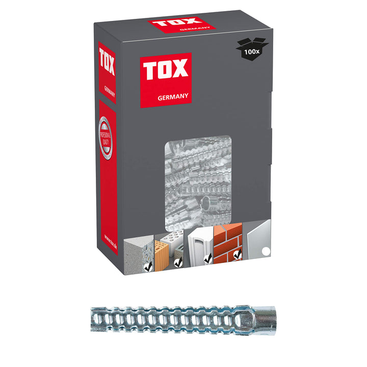 TOX Metallkrallendübel Tiger 8 x 38 mm, 100 Stück, 039100021 8x38 mm, 8x38 mm