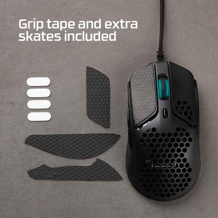 HyperX Pulsefire Haste Gaming-Maus – Ultraleicht, 59g, Wabenschale, Hex-Design, HyperFlex-Kabel, bis