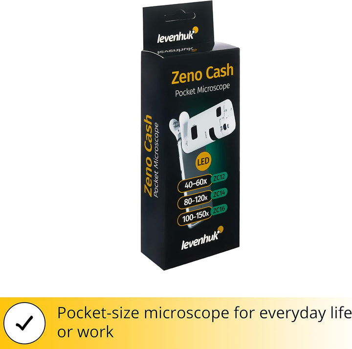 Levenhuk Zeno Cash ZC16 100-150-fach LED-Lernmikroskop mit Clip für Kinder, Schüler und Professionel