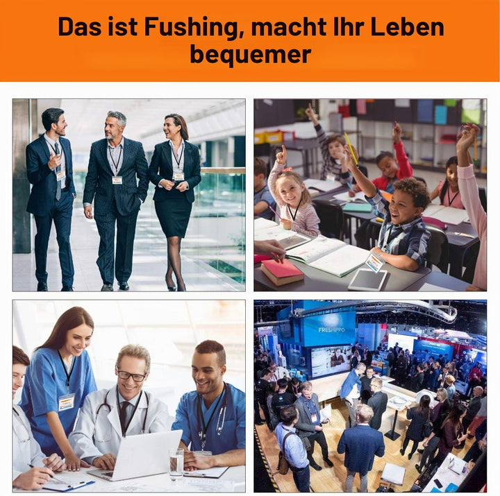 Namensschild Ausweishüllen Ausweishalter Ausweishuelle Namensschilder - Fushing 200 Stück Ausweishül