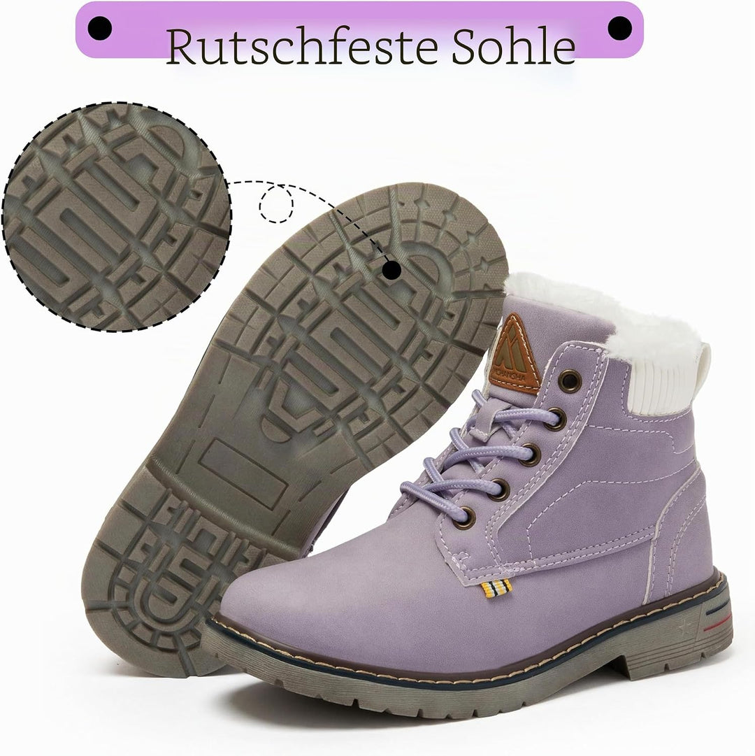Mishansha Winterschuhe Kinder Warme Stiefeletten Gefüttert Winterstiefel Jungen Mädchen Schneestiefe