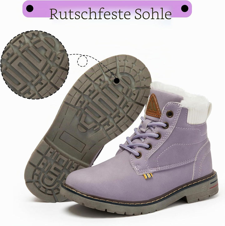 Mishansha Winterschuhe Kinder Warme Stiefeletten Gefüttert Winterstiefel Jungen Mädchen Schneestiefe