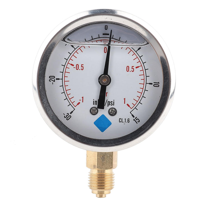 Dual Scale Manometer 1/4 BSP Back Mount Manometer Radialölgefülltes Vakuum Druckmessgerät