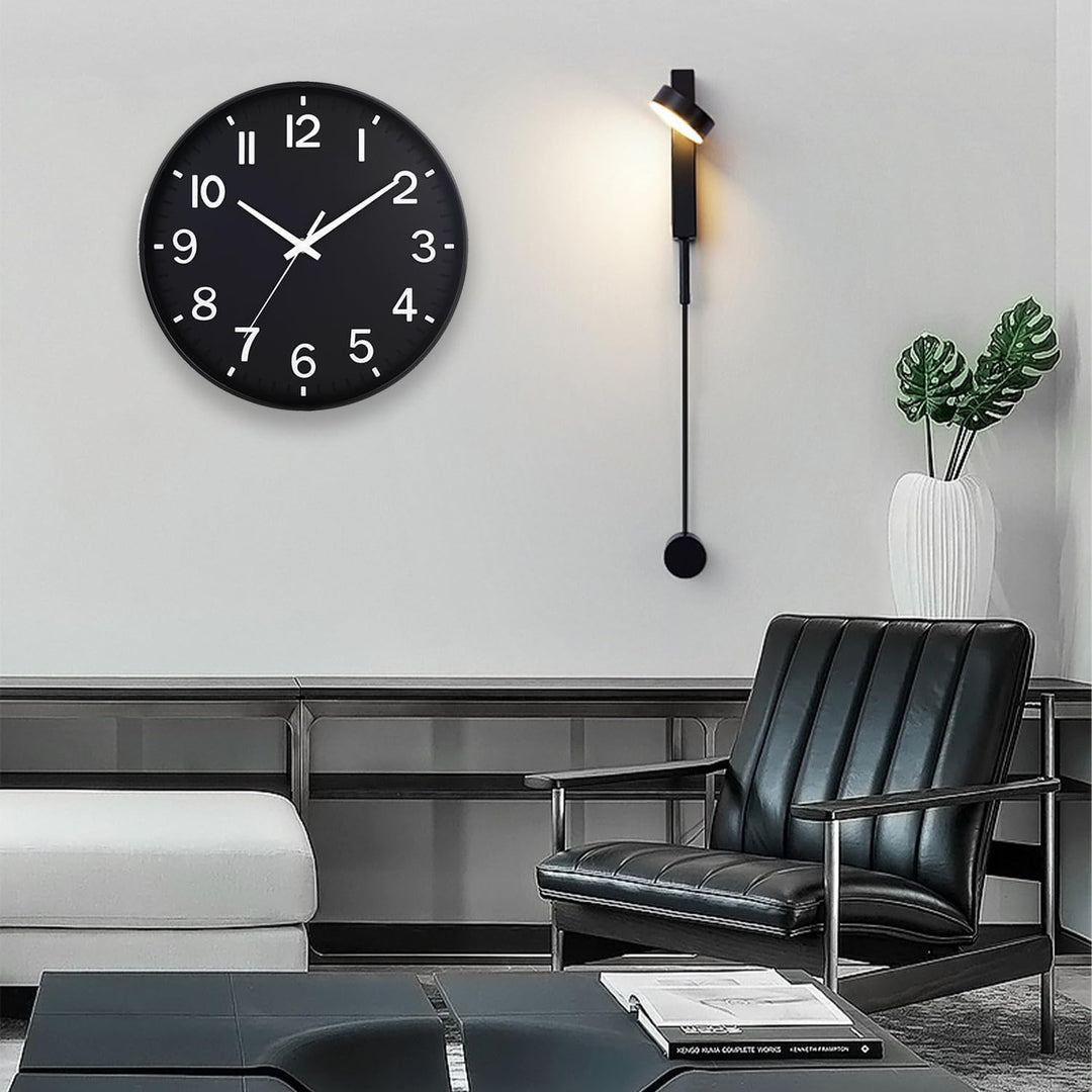 HZDHCLH 30cm Lautlos Wanduhr Schleichende Sekunde mit Arabisch Ziffer ohne Ticken für Dekoration Woh