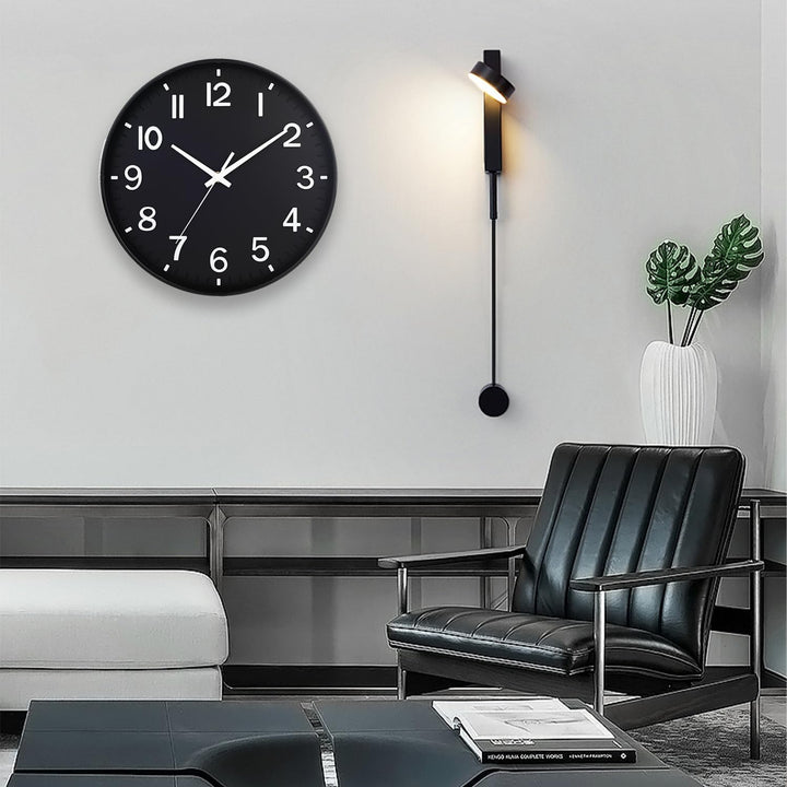 HZDHCLH 30cm Lautlos Wanduhr Schleichende Sekunde mit Arabisch Ziffer ohne Ticken für Dekoration Woh