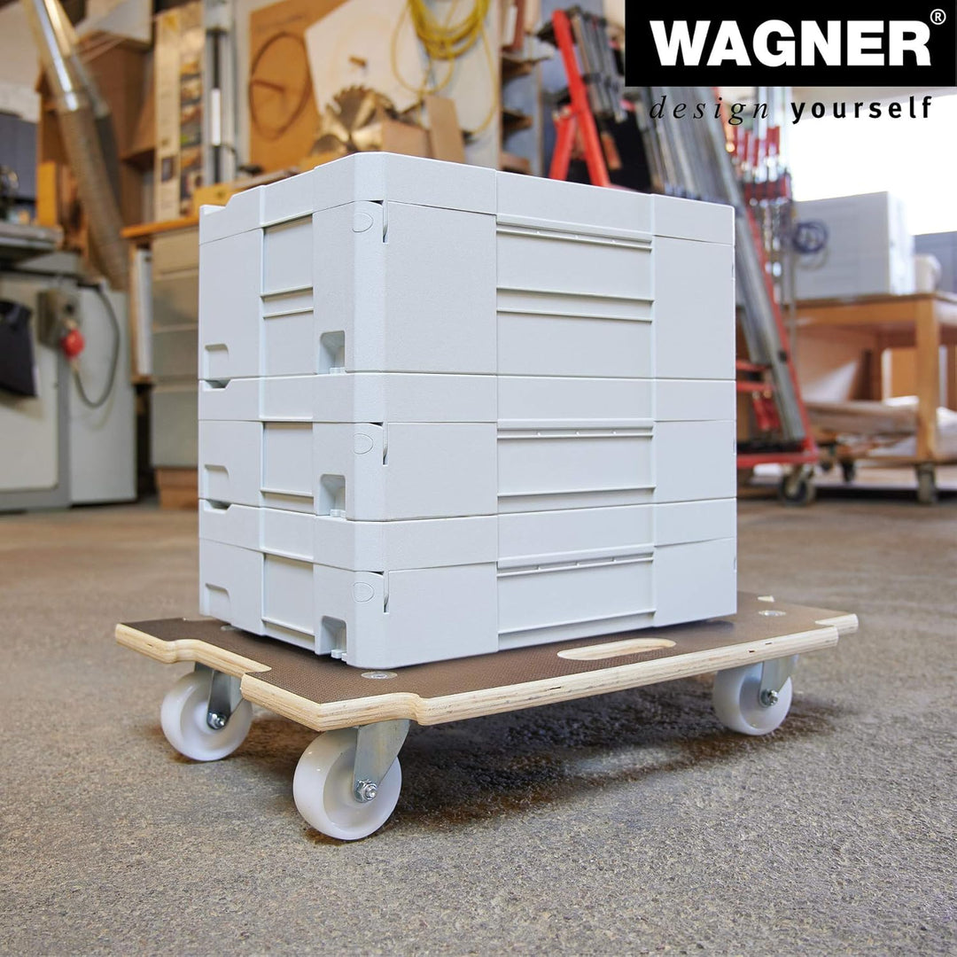 WAGNER Transportroller Transporthilfe I Schichtholz mit Grip 59 x 39 x 11 cm, Tragkraft 250 kg I Möb