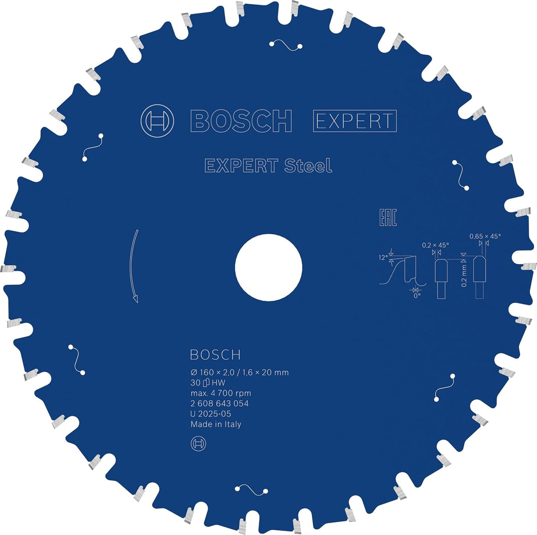 Bosch Accessories Bosch Professional 1x Kreissägeblatt Expert for Steel (für Stahl, Sägeblatt Ø 160