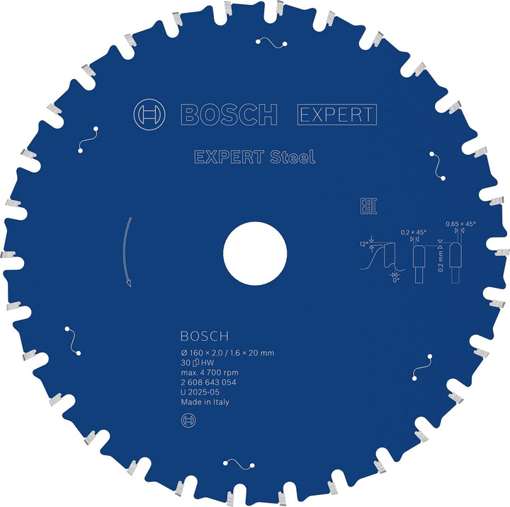 Bosch Accessories Bosch Professional 1x Kreissägeblatt Expert for Steel (für Stahl, Sägeblatt Ø 160