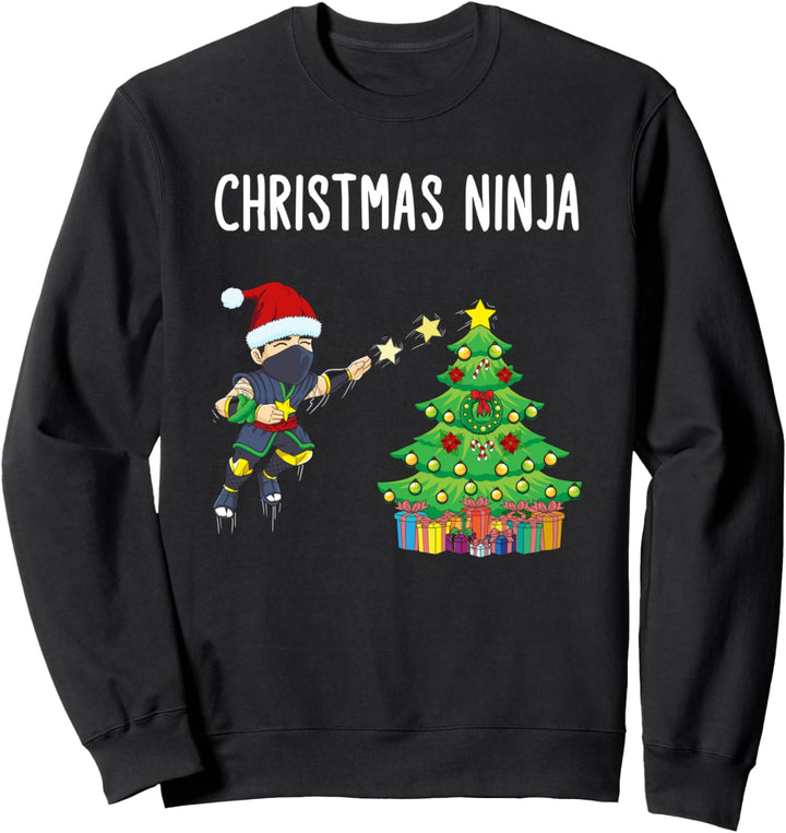 Lustiges Ninja Weihnachten Weihnachtsbaum Japan Geschenk Sweatshirt