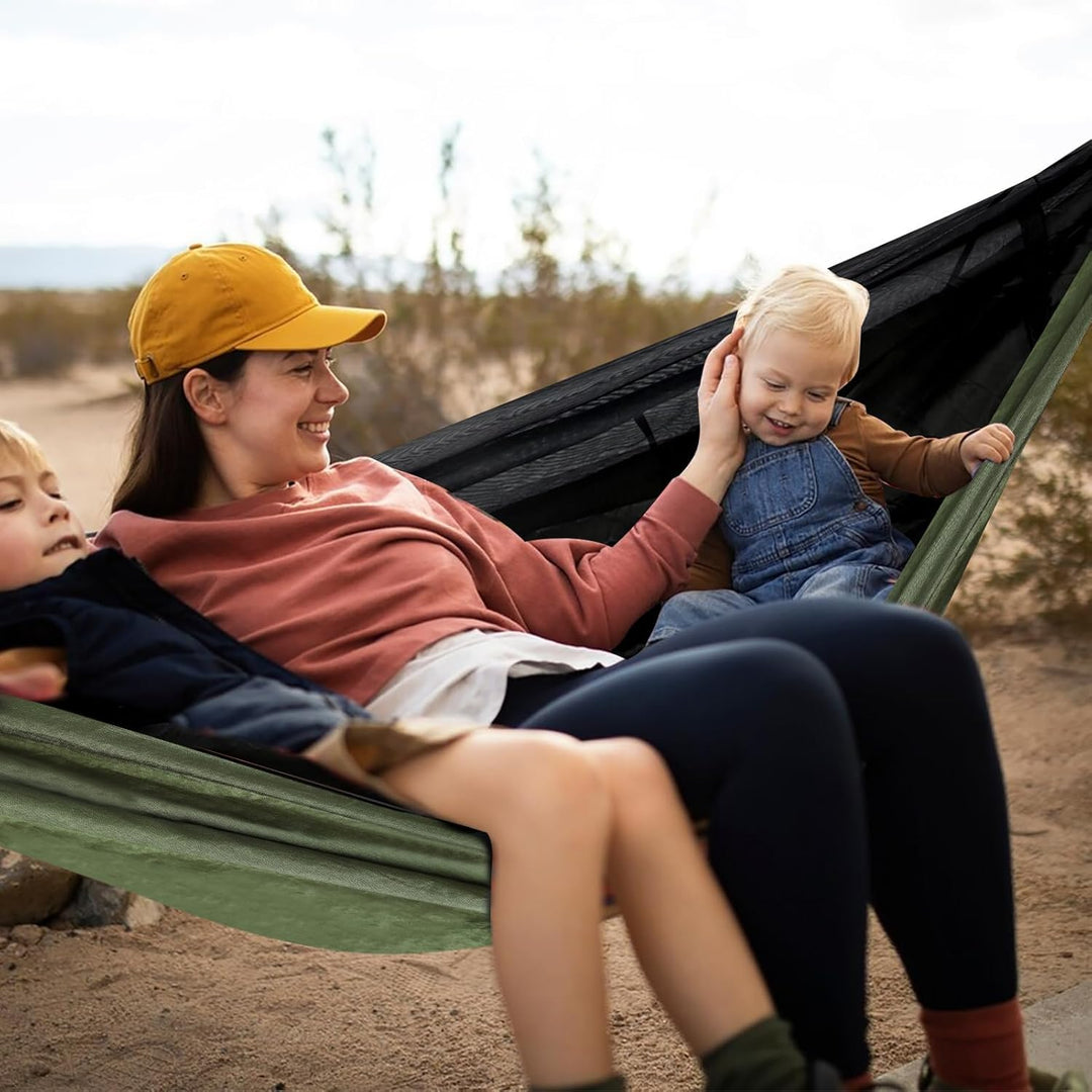 COVACURE Hängematte Outdoor Hängematte mit Moskitonetz - 200kg Belastbarkeit für 2 Personen 270 x 14