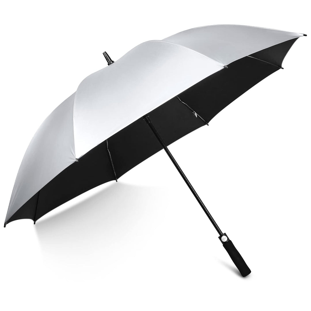 G4Free 54/62 Zoll Golfschirm Regenschirme Silberbeschichtet Sonnenschutz Grosse Winddicht Wasserdich