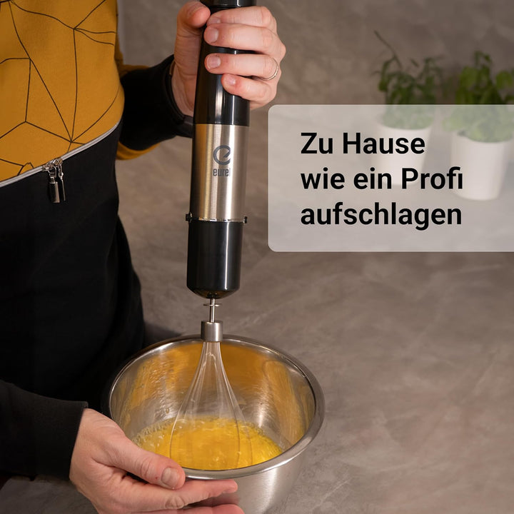 EUREL TRENDLine MP74 Stabmixer Set – Kabelloser Pürierstab mit 150W DC-Motor, 5 Geschwindigkeiten, S