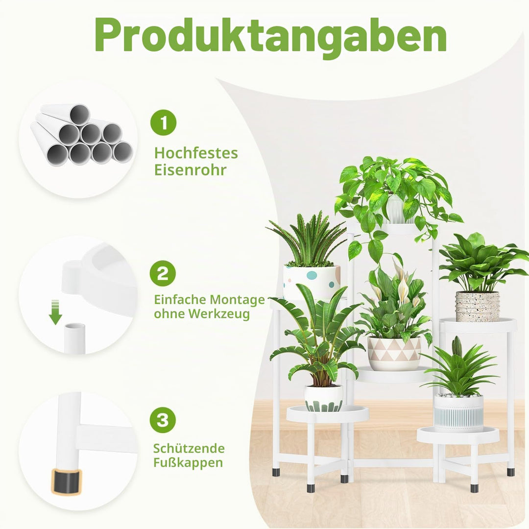 iDavosic.ly Pflanzenständer Metall Kunststoffe mit 6 Ebenen, Blumenständer Plant Stand Indoor Outdoo