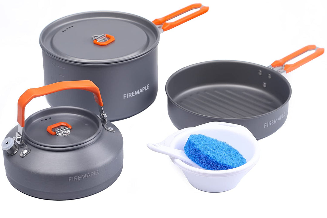 Fire-Maple Feast 2 Camping Kochgeschirr Set Outdoor-Kochset mit Topf, Wasserkocher, Pfanne, Schalen