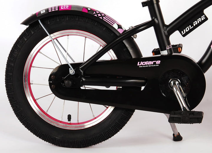 Volare Miracle Cruiser Kinderfahrrad - Mädchen - 14 Zoll - Mattschwarz - Prime Collection